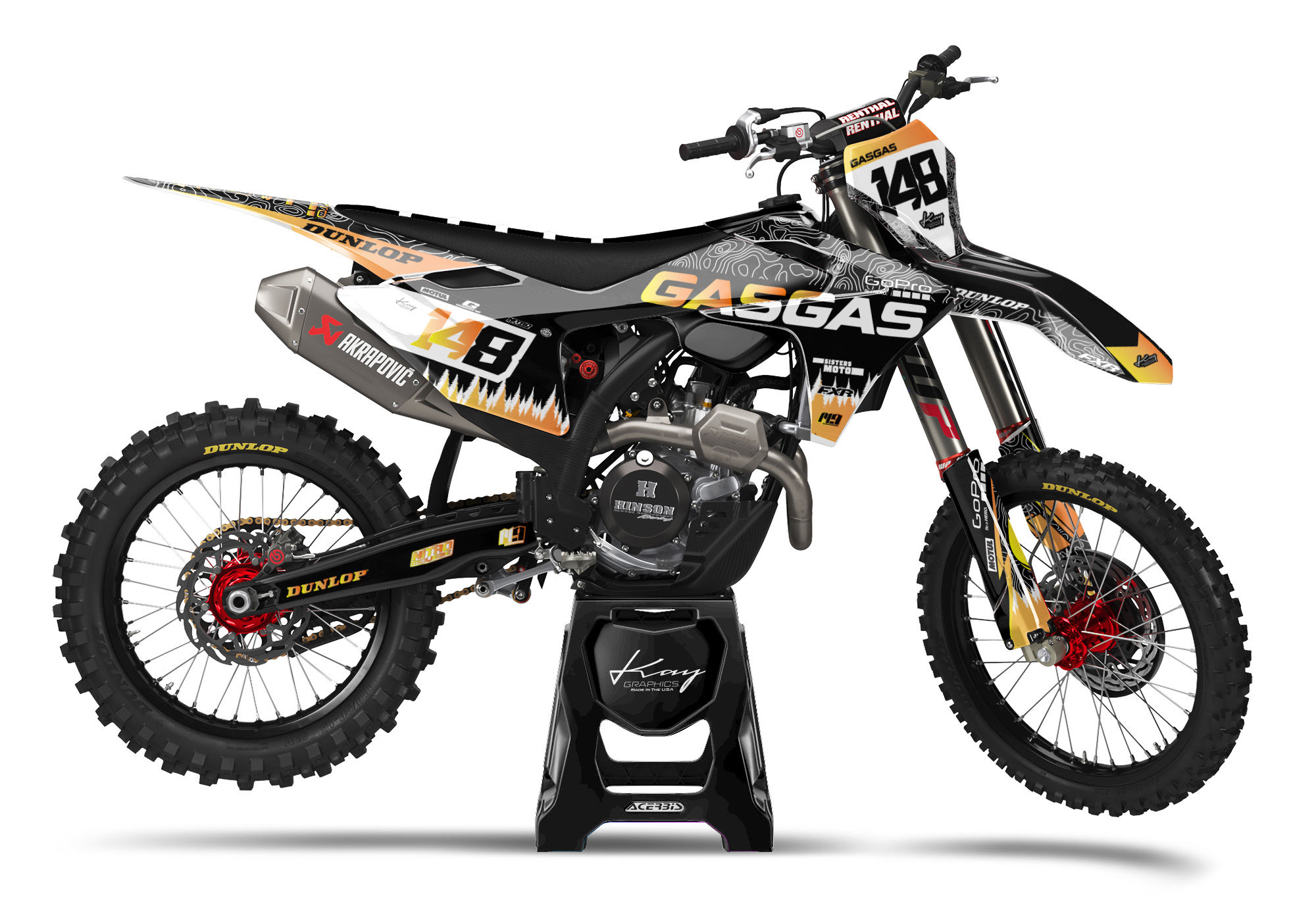 GasGas Motocross Graphics Kit Dirt Bike - Reaper Multi