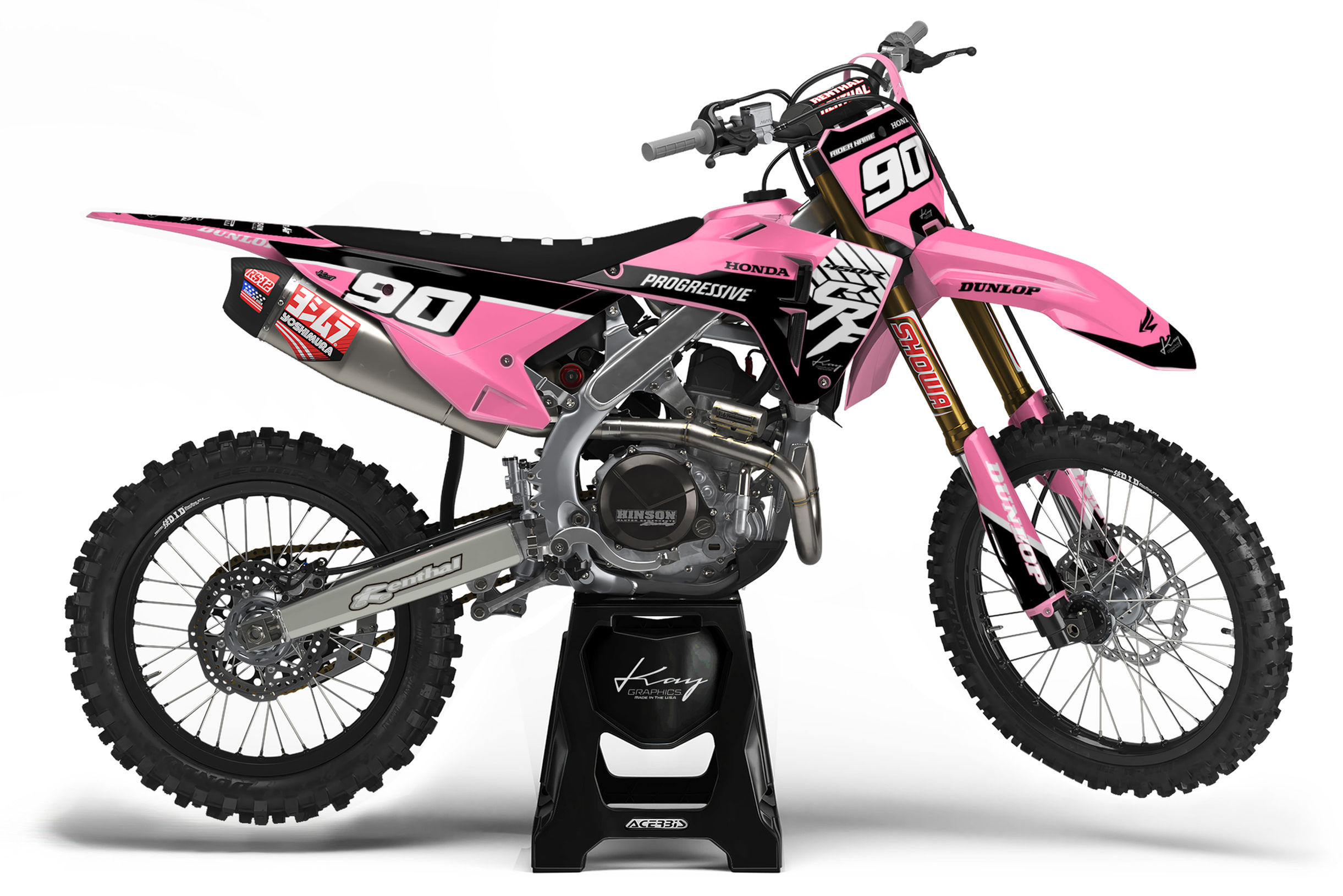 Honda CRF Motocross Graphics Kit Dirt Bike Decals CRF CR XR - Riot Pink