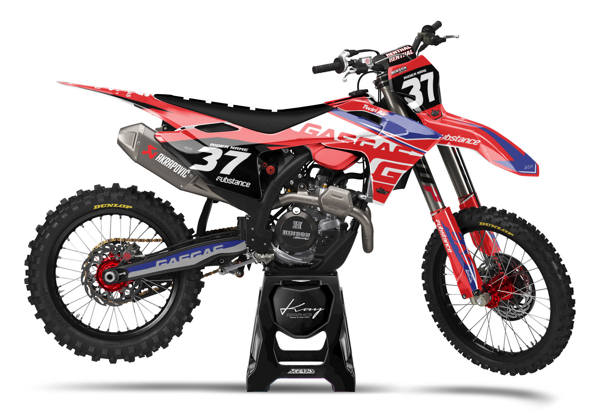 GasGas Motocross Graphics Kit Dirt Bike - Xzoi Red