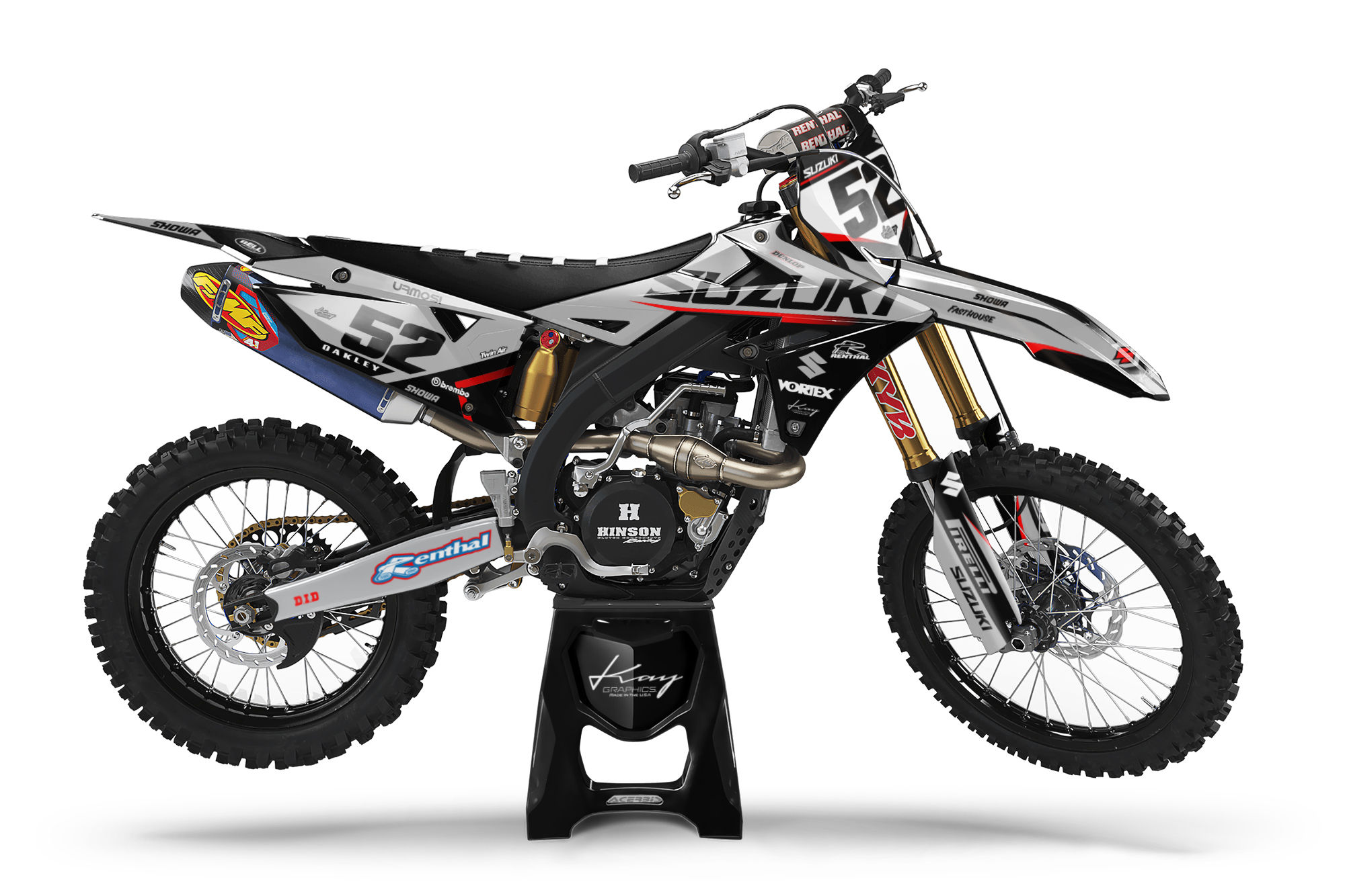 Suzuki Motocross Graphics Kit Dirt Bike RM RMZ DRZ - Dezer Grey