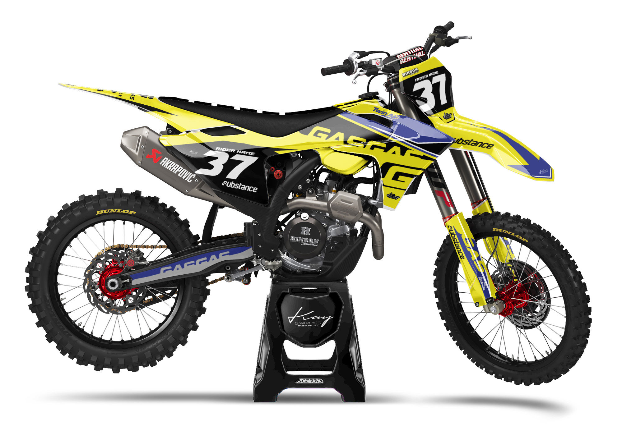 GasGas Motocross Graphics Kit Dirt Bike - Xzoi Yellow