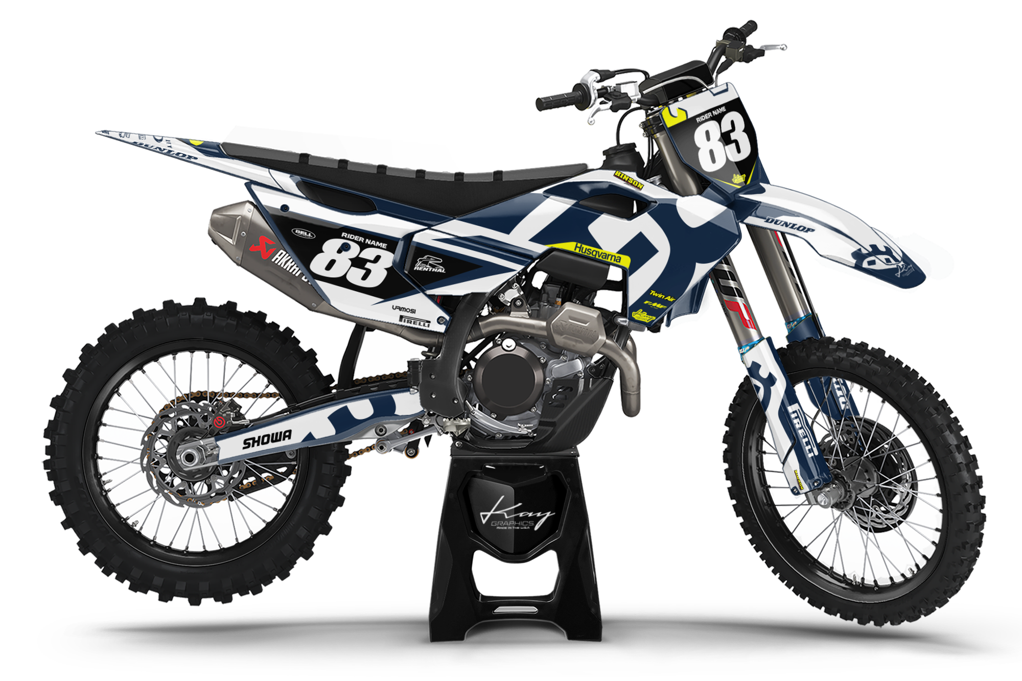 Husqvarna Motocross Graphics Kit Dirt Bike Husqvarna FC TC FE TE - Litro Navy Bl