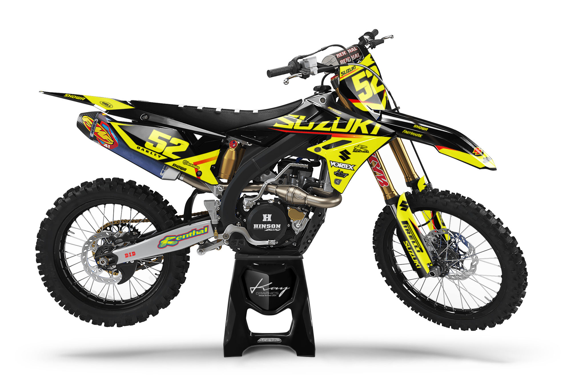 Suzuki Motocross Graphics Kit Dirt Bike RM RMZ DRZ - Dezer Black