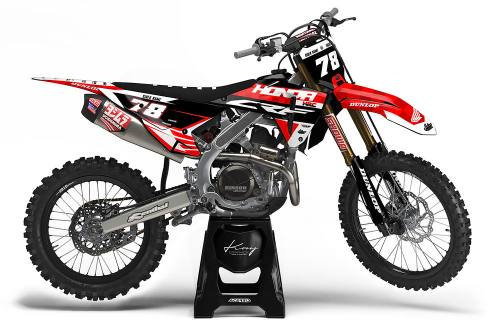 Thumbnail: Honda CRF Motocross Graphics Kit Dirt Bike Decals CRF CR XR - Rage Red