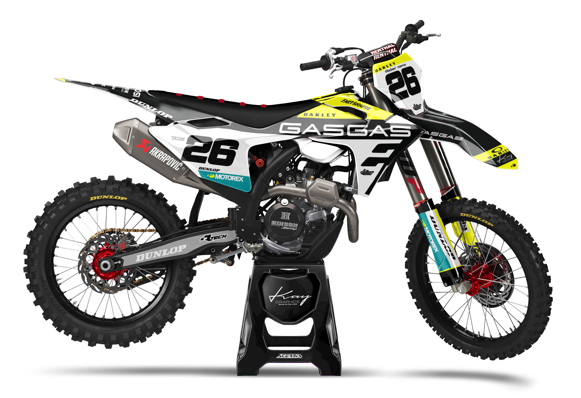 GasGas Motocross Graphics Kit Dirt Bike - Trao W/B/Y