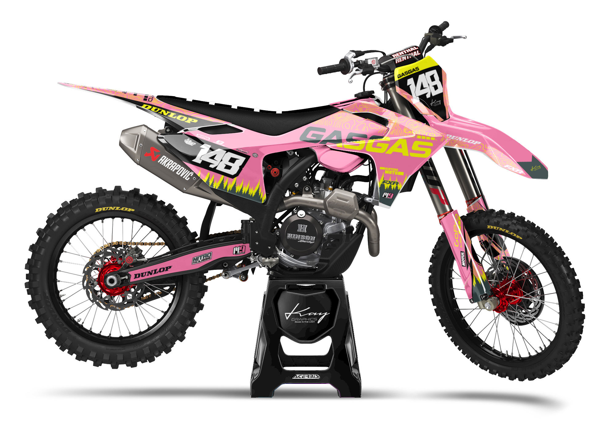 GasGas Motocross Graphics Kit Dirt Bike - Reaper Pink