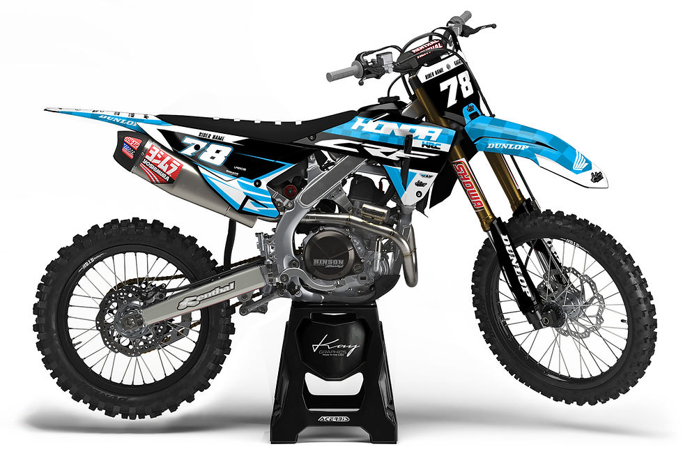 Thumbnail: Honda CRF Motocross Graphics Kit Dirt Bike Decals CRF CR XR - Rage Blue