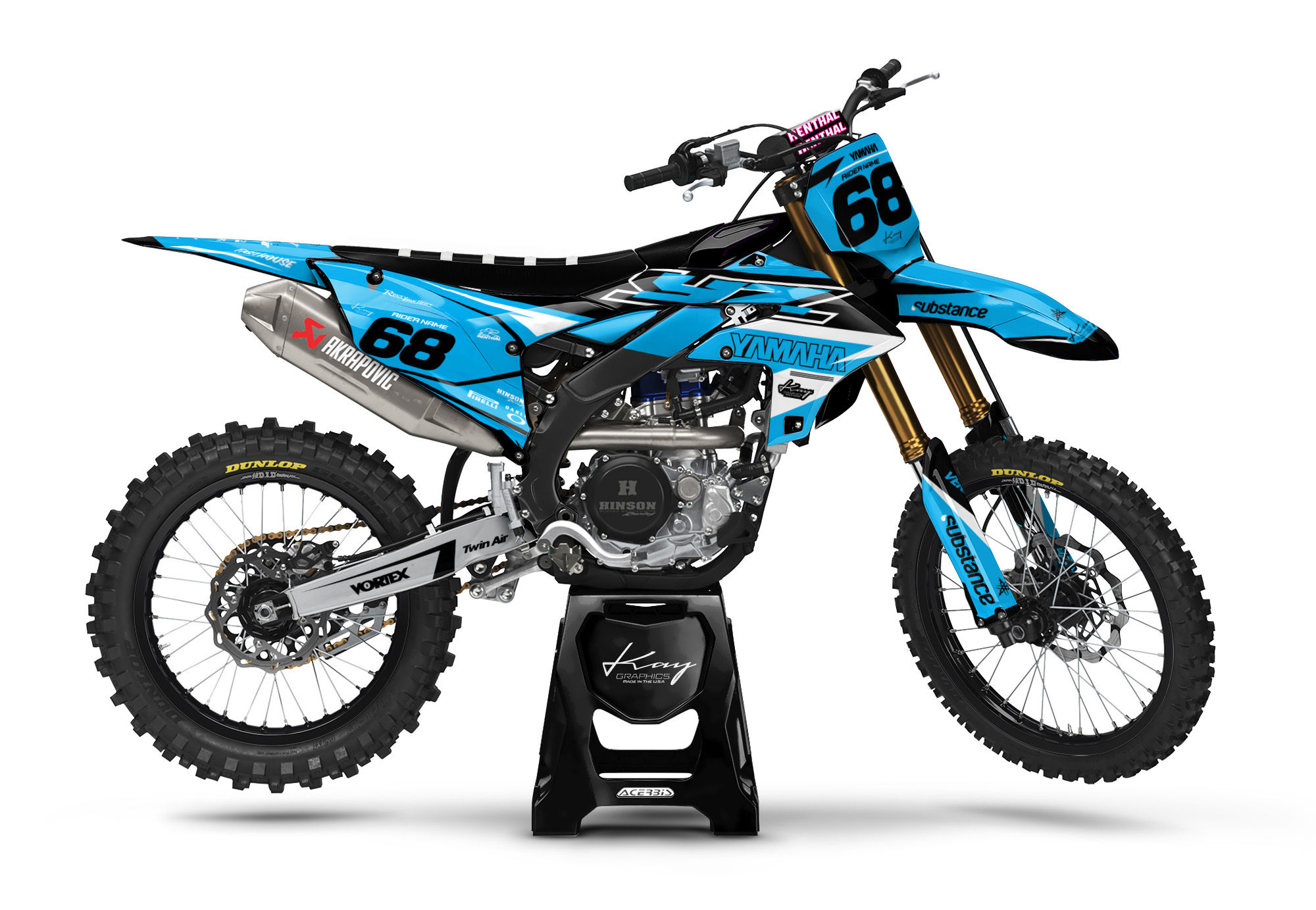 Yamaha Motocross Graphics Kit Dirt Bike YZ YZF TTR WR - Reyoo Blue