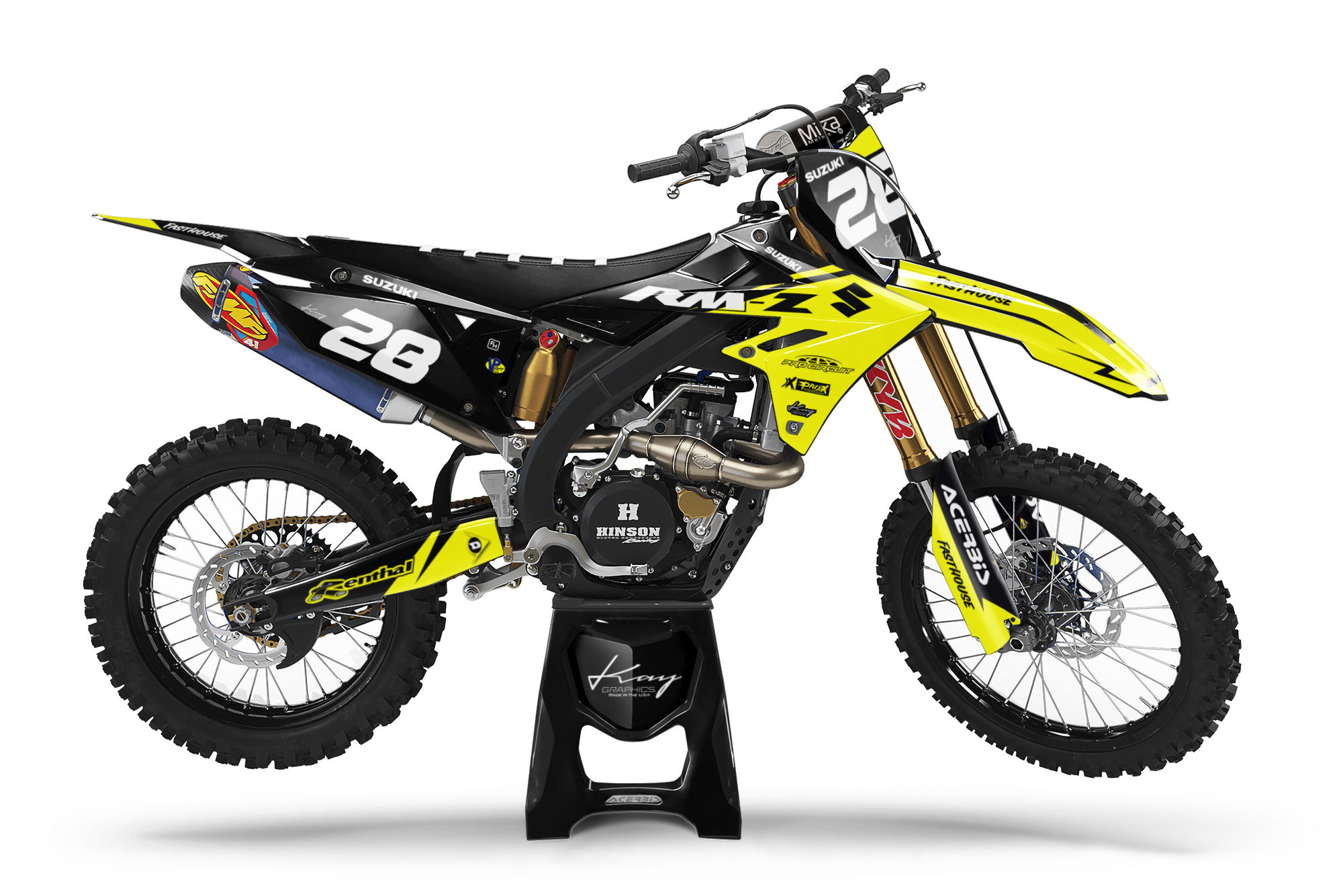Suzuki Motocross Graphics Kit Dirt Bike RM RMZ DRZ - Karen Yellow