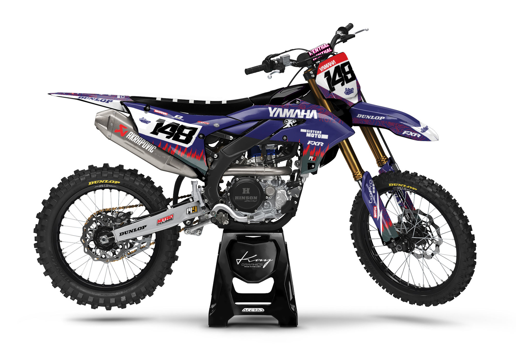 Yamaha Motocross Graphics Kit Dirt Bike YZ YZF TTR WR - Reaper Navy