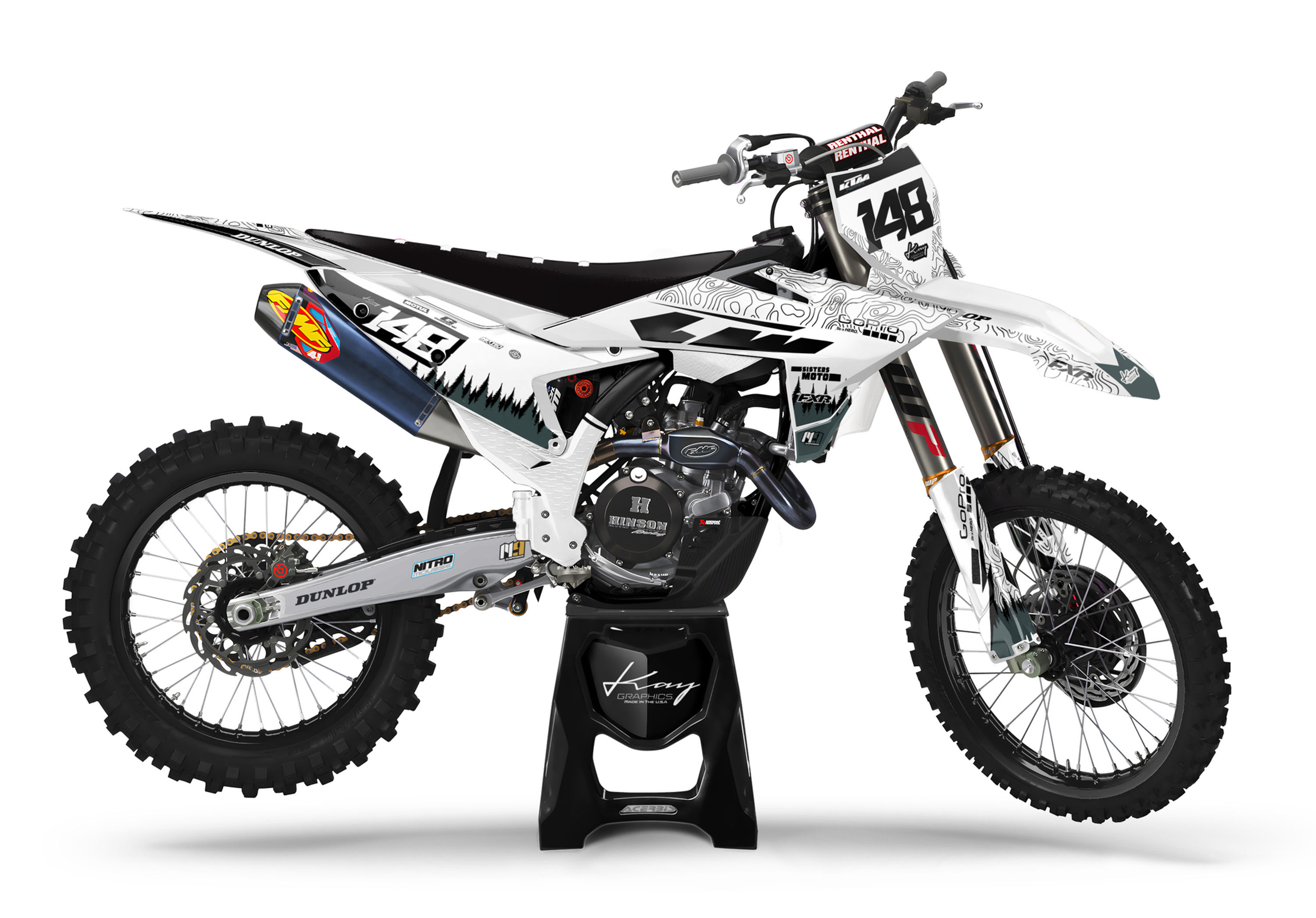 KTM Motocross Graphics Kit Dirt Bike KTM SX SX-F XC XC-F EXC - Reaper White