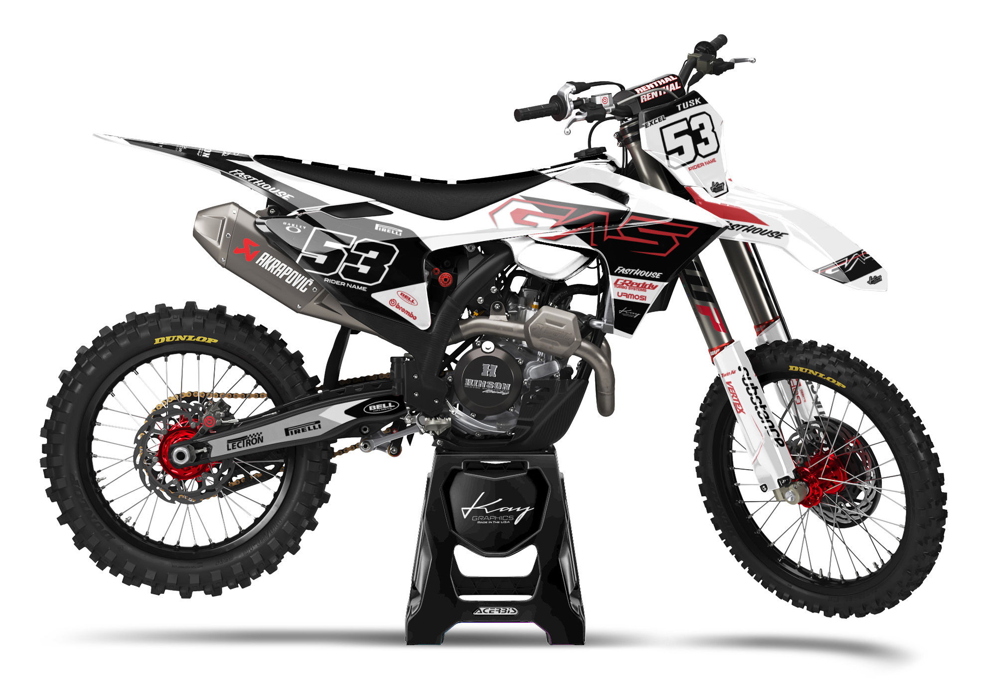 GasGas Motocross Graphics Kit Dirt Bike - Erozr White