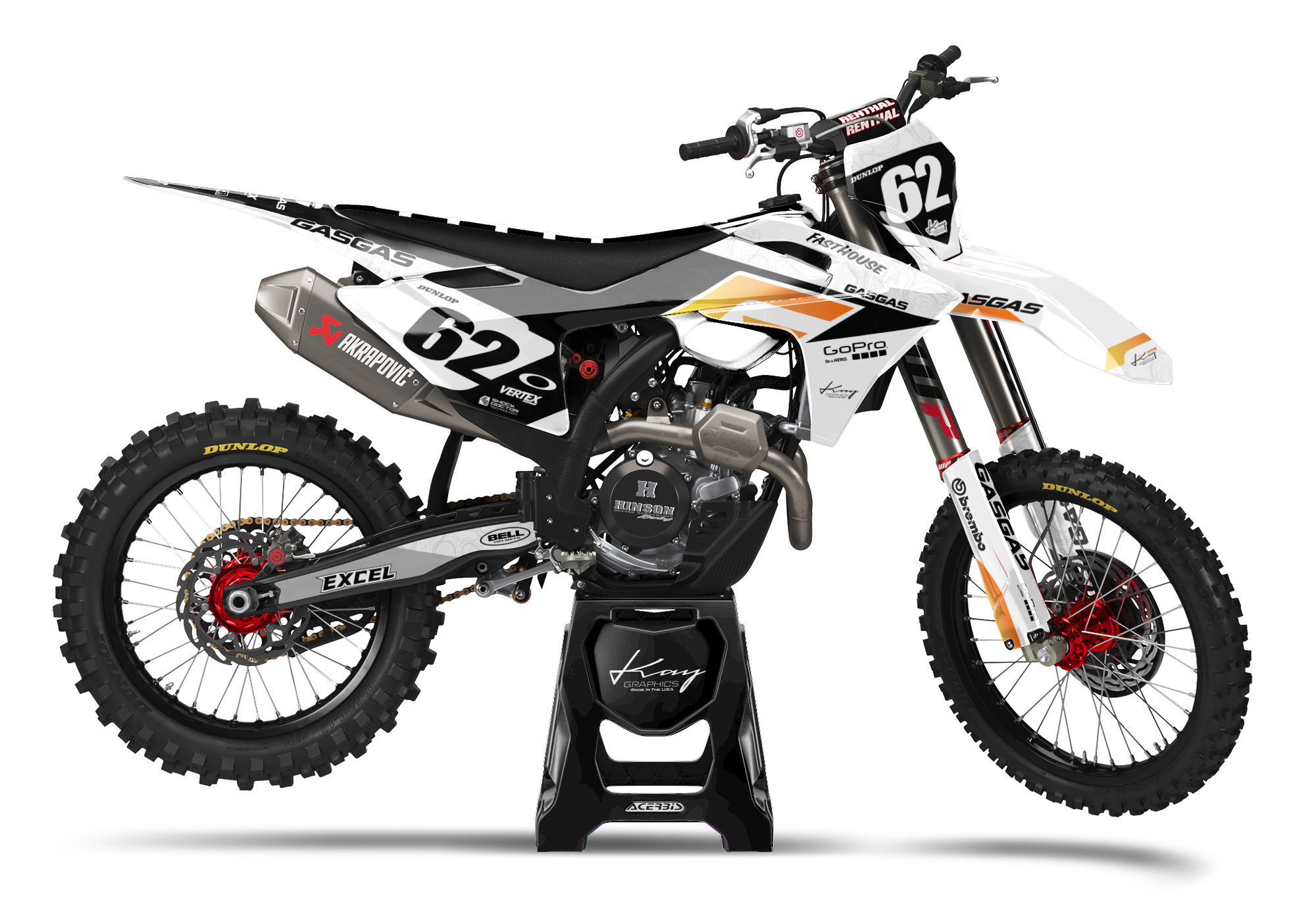 GasGas Motocross Graphics Kit Dirt Bike- Pamla Multi White