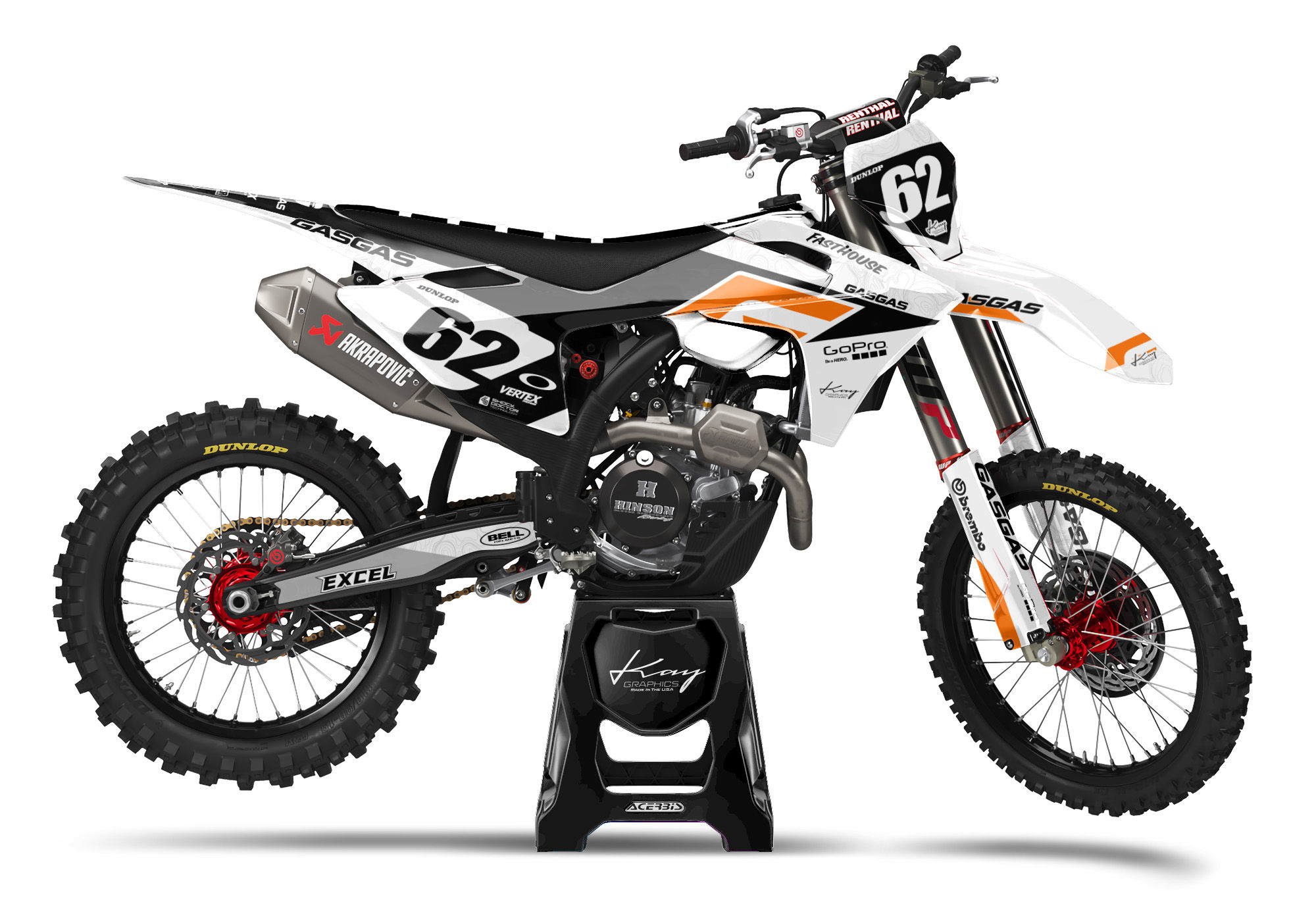 GasGas Motocross Graphics Kit Dirt Bike- Pamla Orange