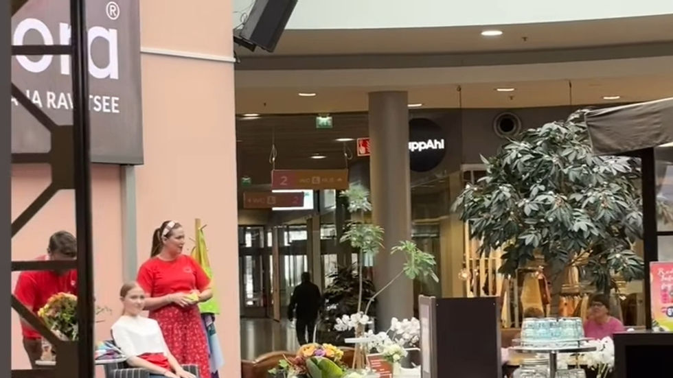 Värianalyysin esittelyä lavalla