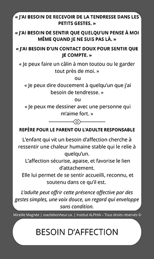 5 Besoin d’affection