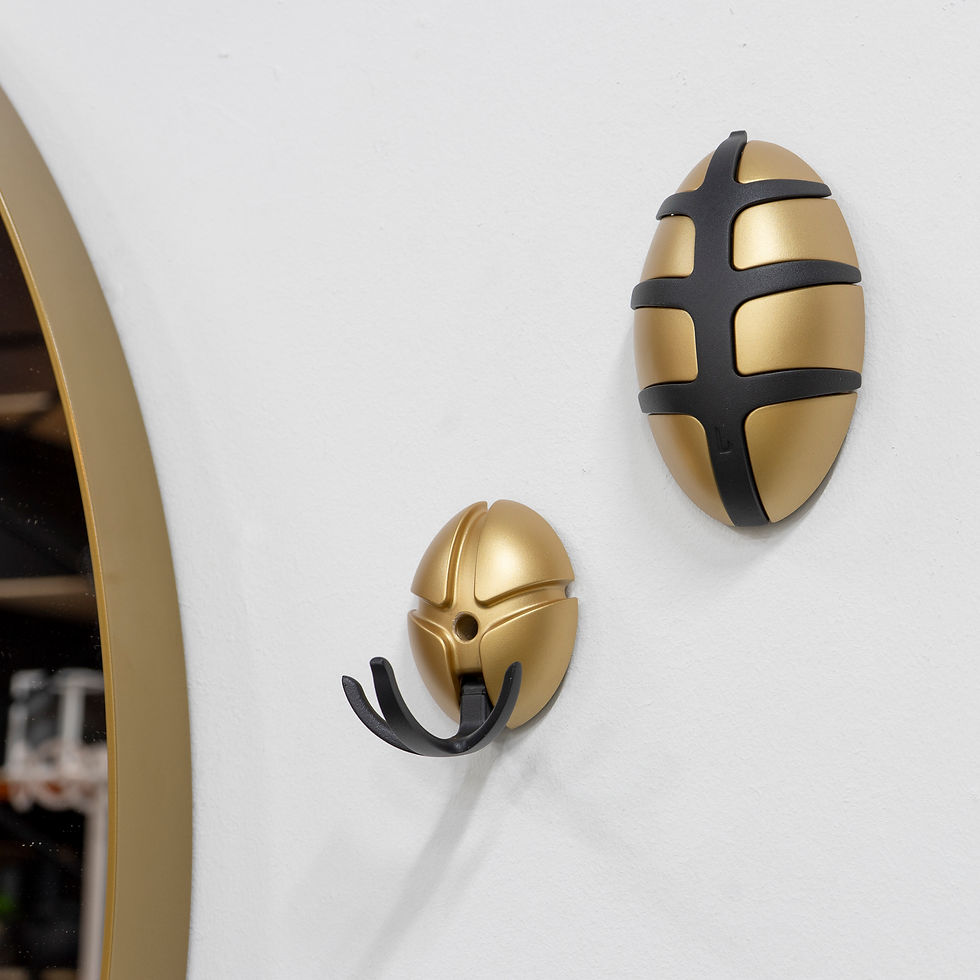 Thumbnail: TICK Wandkapstok - Goud / Zwart