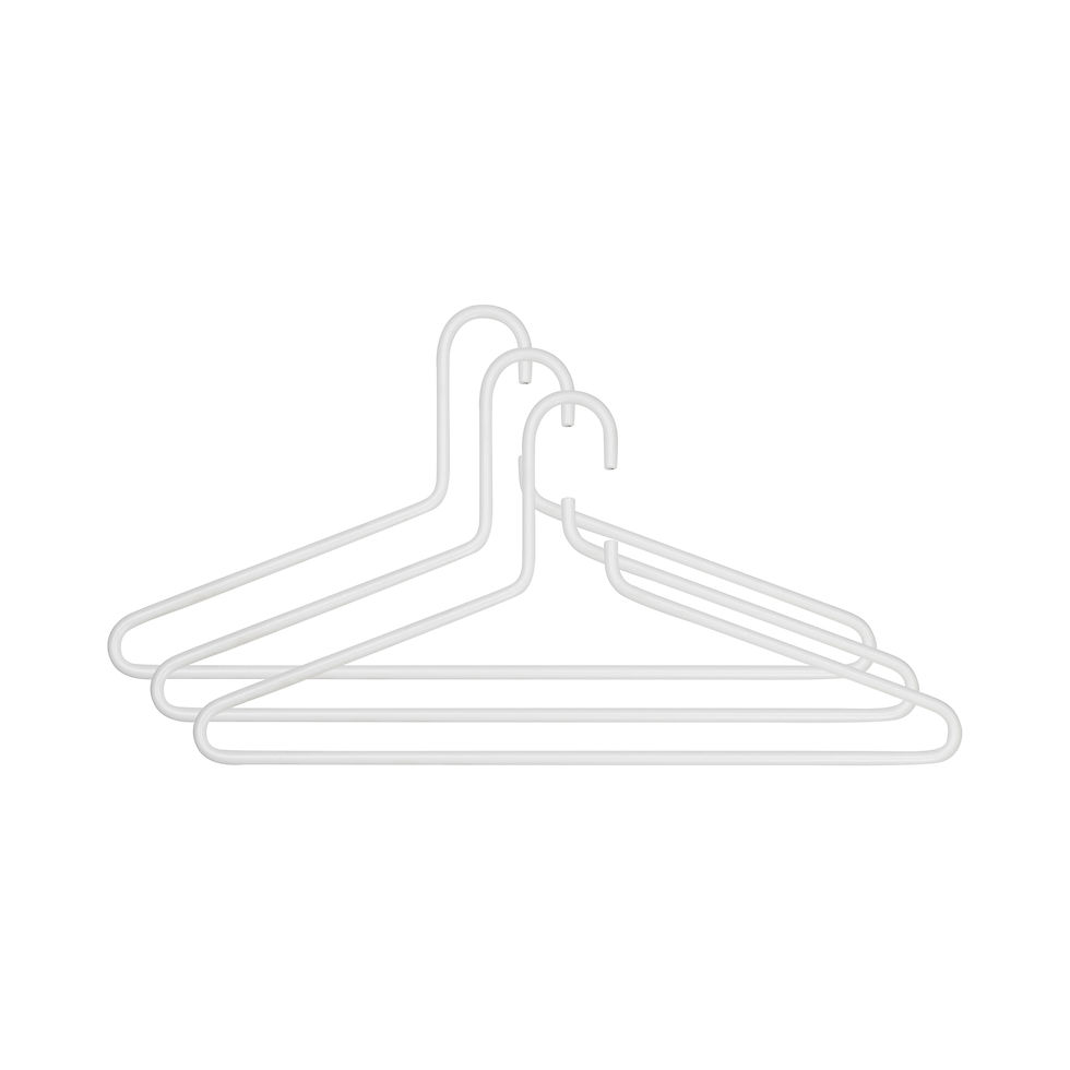 Thumbnail: SENZA 6 Kledinghangers (set van 3 stuks) - Wit