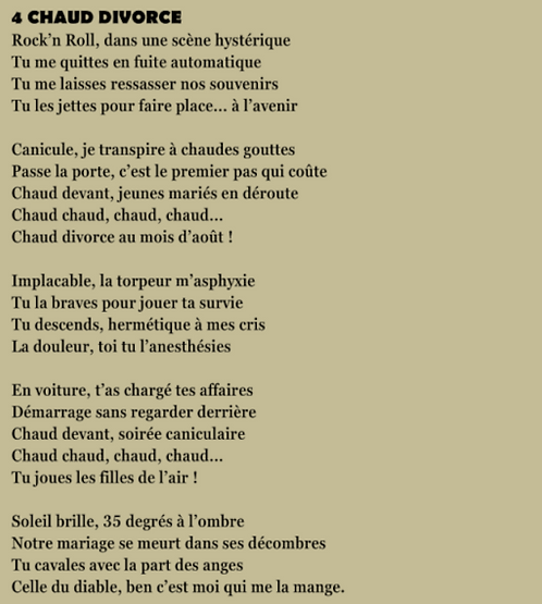 Zantal Chaud Divorce chanson paroles lyrics Nicolas Landru