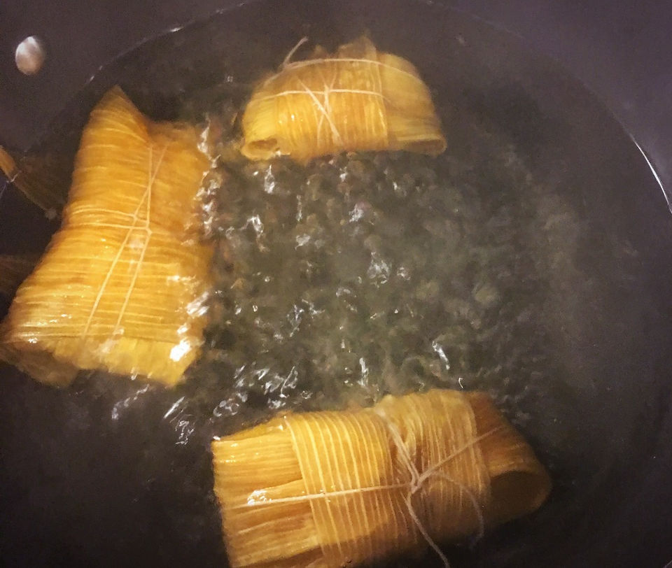 Fish Tamale boiling