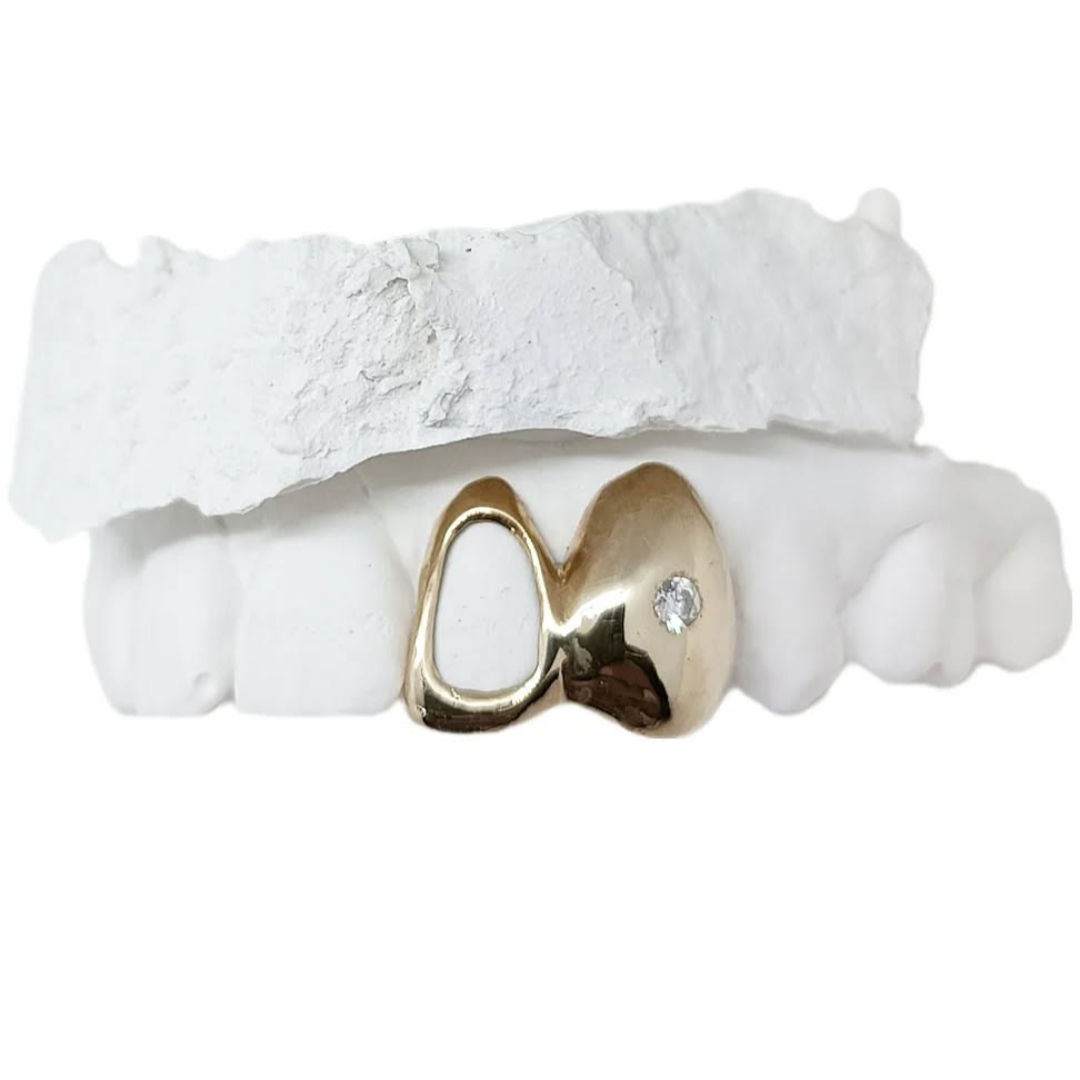 Grillz One Moissanite ou Zirconium Argenté ou Doré