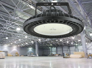 LED UFO Highbay with warehouse background