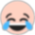 A laughing emoji with tears of joy streaming from both eyes, expressing delight. The background is plain, highlighting the emoji's emotions.