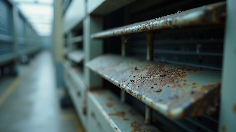 Close-up view of an air conditioning unit showing signs of wear