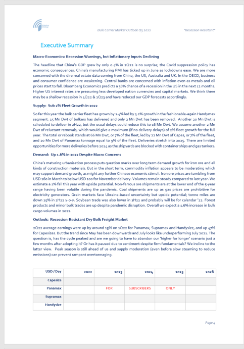 Thumbnail: Bulk Carrier Market Outlook 2022 Q3