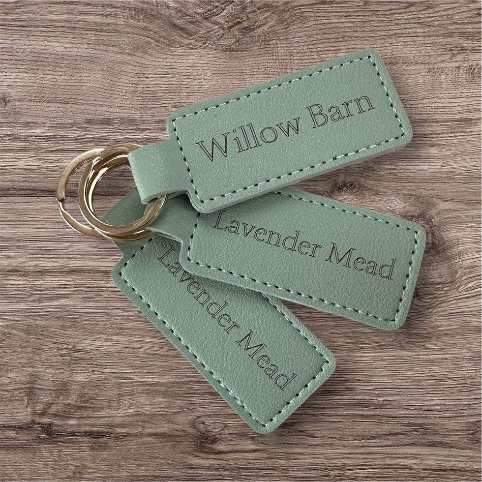 Leather Style Keyring - Personalisation optional