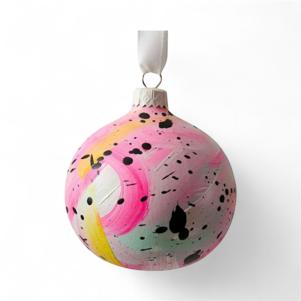 Thumbnail: Abstract Hand-Painted Bauble — Pastel Colours