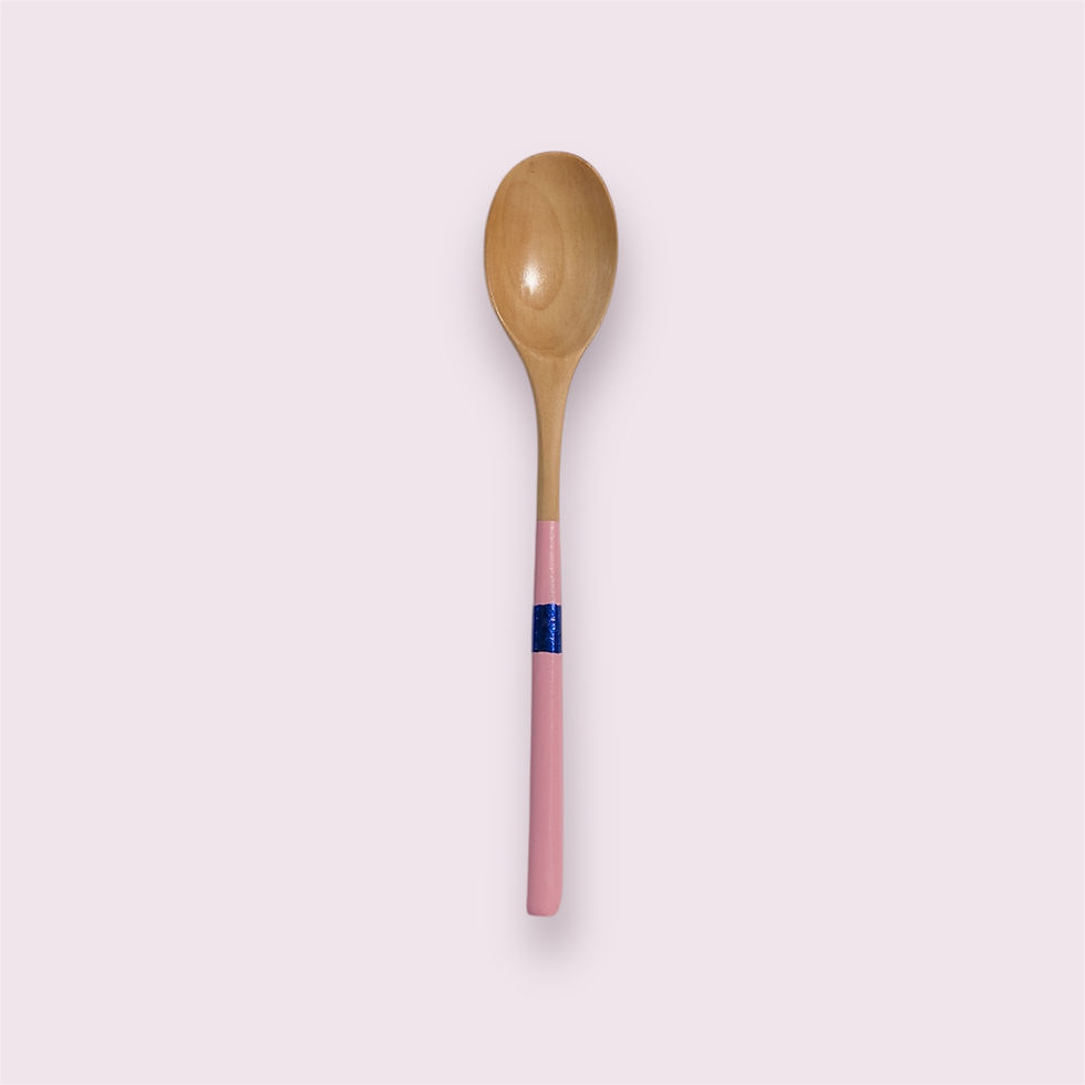 Hand Decorated Wooden Spoon Pink and Blue