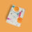 Thumbnail: Hand Painted Teatowel Orange Blue and Pink