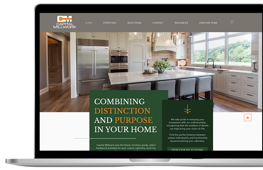 Capital Millwork website redesigned with SEO-optimized content and strategic web design by Liquia Design, Michigan SEO services