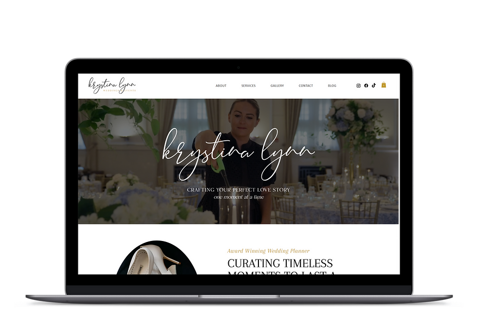 Custom Wix website homepage designed by Liquia Design for a wedding and event planner in Ferndale, Michigan