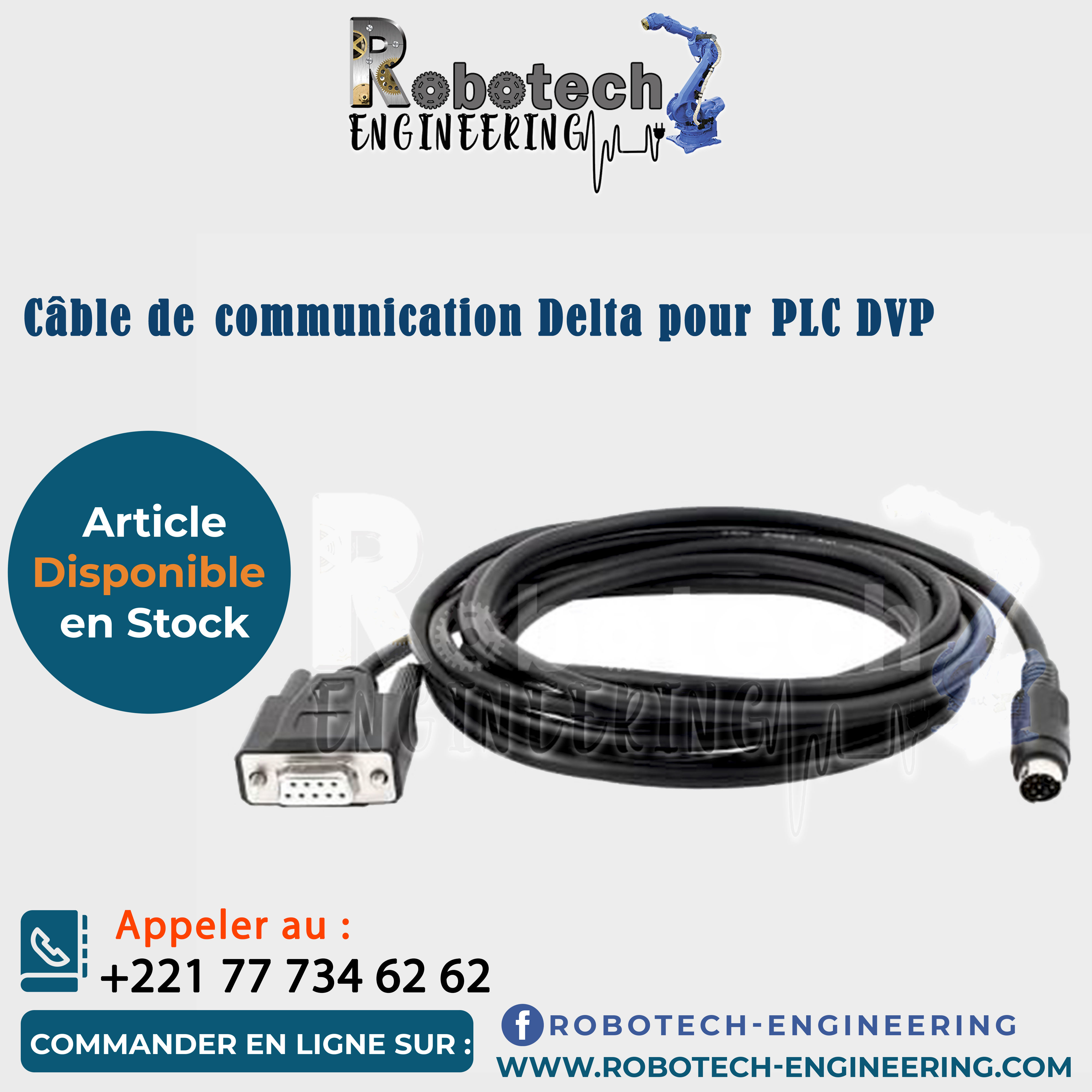 Cable de communication Delta pour PLC DVP