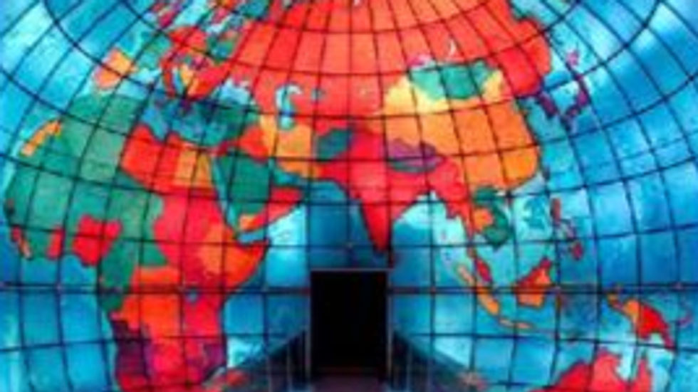 Inside the Mapparium at Mary Baker Eddy Library.