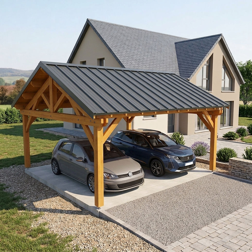 carport 2 pentes, 2 voitures