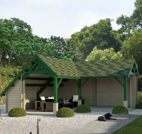 Pergola bois élégante pour espace repas extérieur