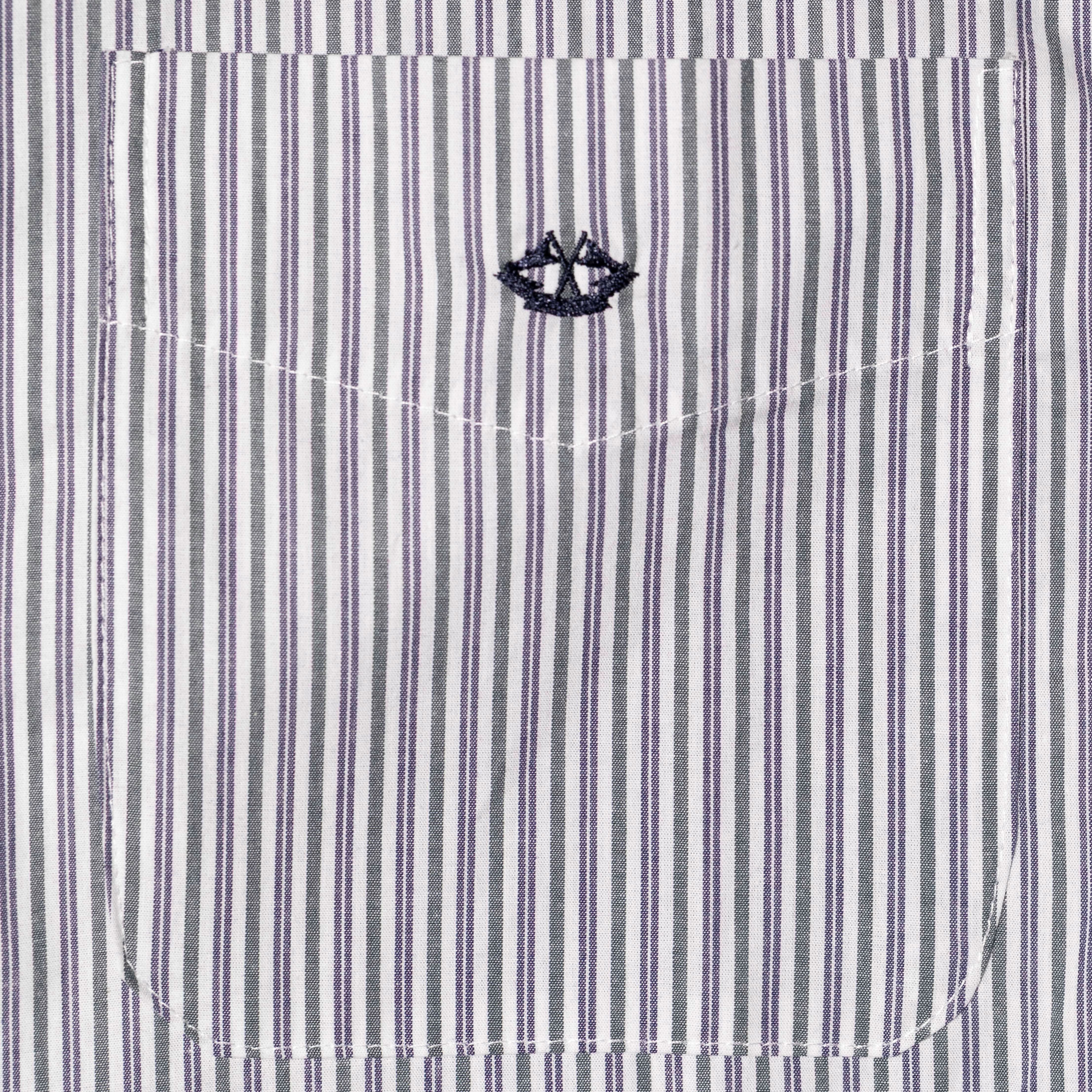 Striped Casual Shirt - navy/green