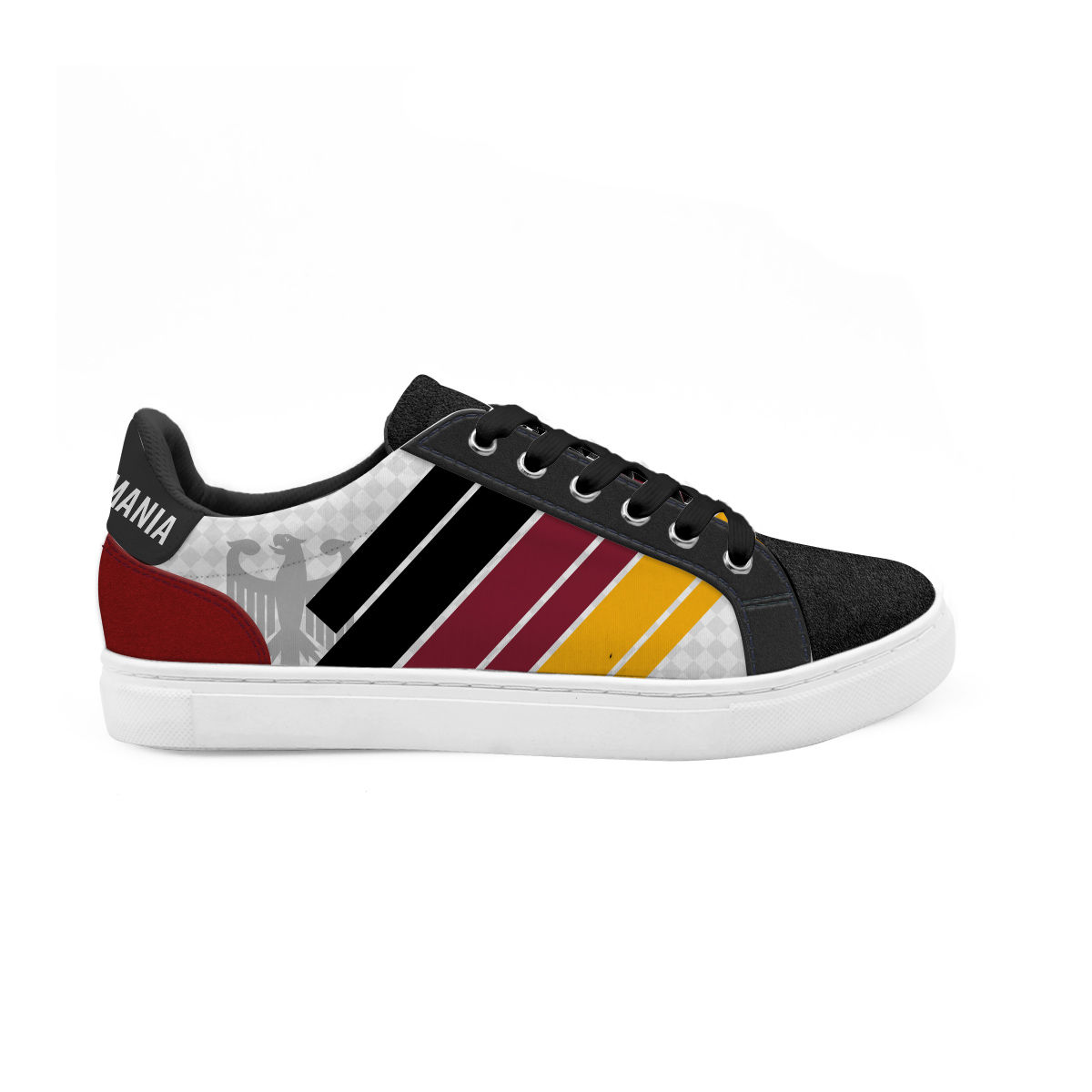 Tenis de Alemania Negro Futbol Merch Agujeta Gamuza Caballero