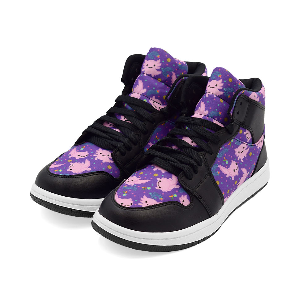 Miniatura: TENIS AJOLOTE MORADO ESTAMPADO ARTE MEXICANO BOTA HI TOP