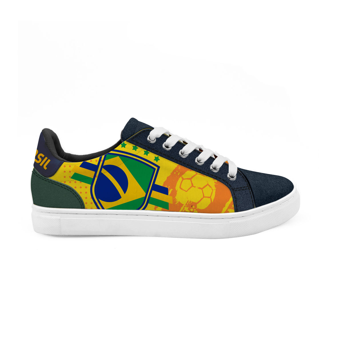 Tenis de Brasil Negro Futbol Merch Agujeta Gamuza Caballero
