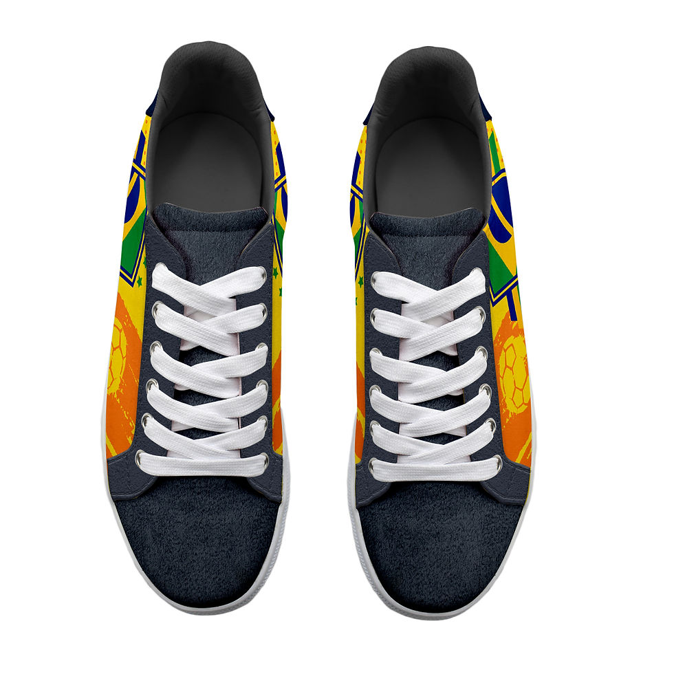Miniatura: Tenis de Brasil Negro  Futbol Merch Agujeta Gamuza Caballero