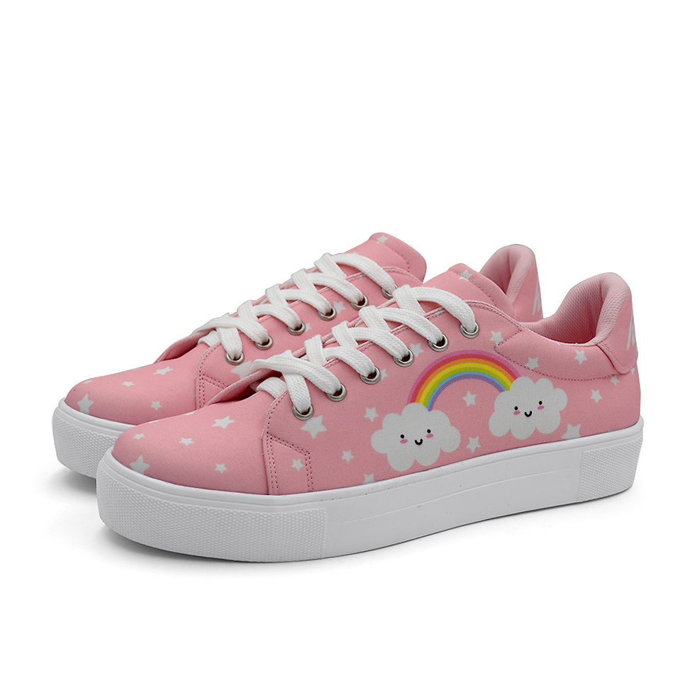 Miniatura: Tenis Nubecita, Estrellas y Arco’ris Cute Rosa Agujeta