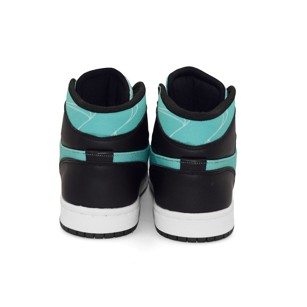 Miniatura: Tenis Infantil Tokito Chibi Negro y Turquesa Demon Slayer Anime Bota Hi Top