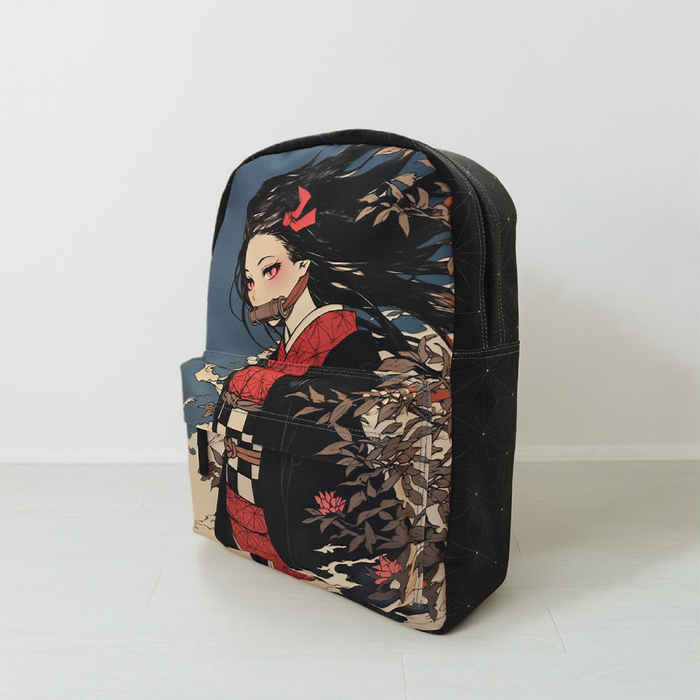 Miniatura: Mochila de Nezuko Negra Arte en Papiro Demon Slayer Backpack