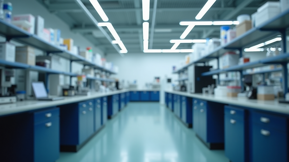 Eye-level view of a laboratory with advanced scientific equipment