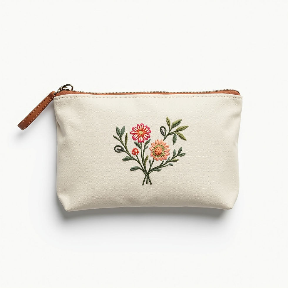 Embroidered Makeup Pouch