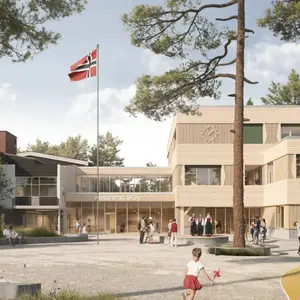 Krødsherad skole -og-kommunehus-fra-sør
